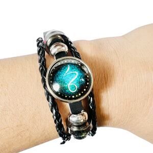 Capricornus Zodiac Leather Adjustable Bracelet Unisex Multilayer Horoscope New